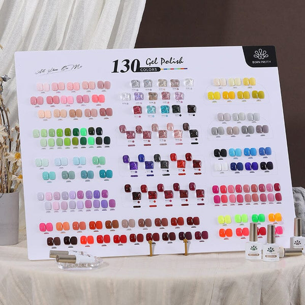 Color Chart Card Display Book for 130 Colors Silky White Series Gel Polish (SKU:55845) Gel Nail Polish BORN PRETTY 