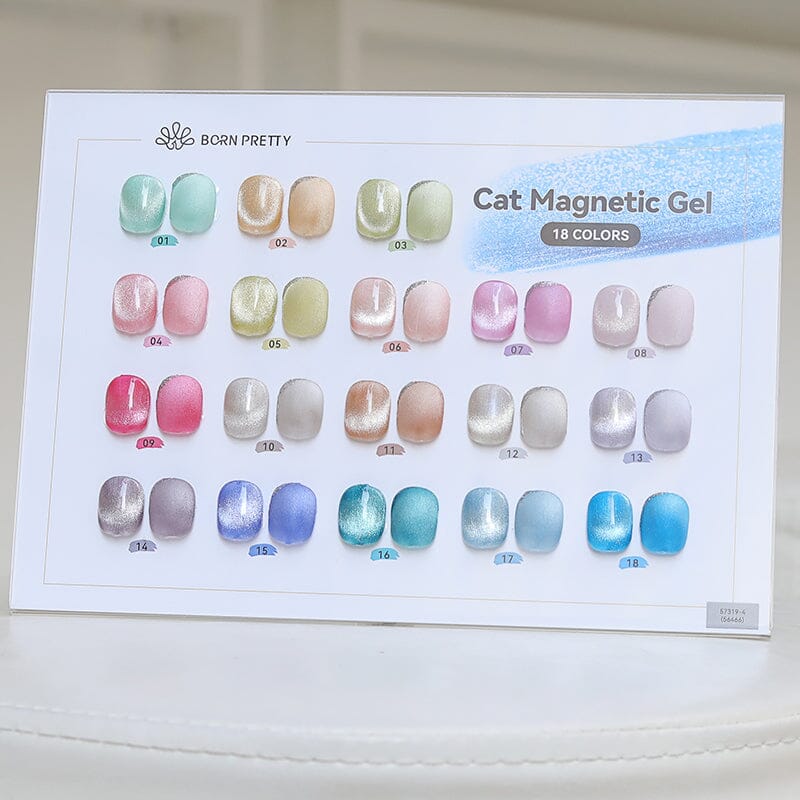 Color Chart Card Display Book for Sea Blue Cat Magnetic Gel (SKU:56466) Gel Nail Polish BORN PRETTY 