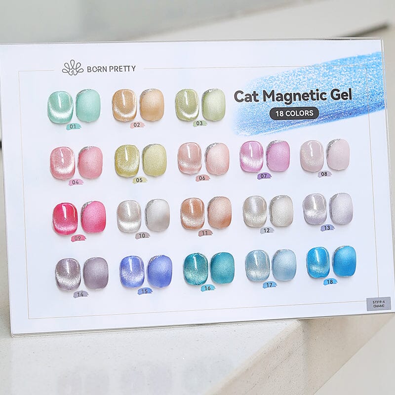 Color Chart Card Display Book for Sea Blue Cat Magnetic Gel (SKU:56466) Gel Nail Polish BORN PRETTY 