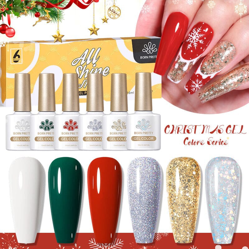 6 Colors Christmas Gel Polish Set Kits & Bundles BORN PRETTY 