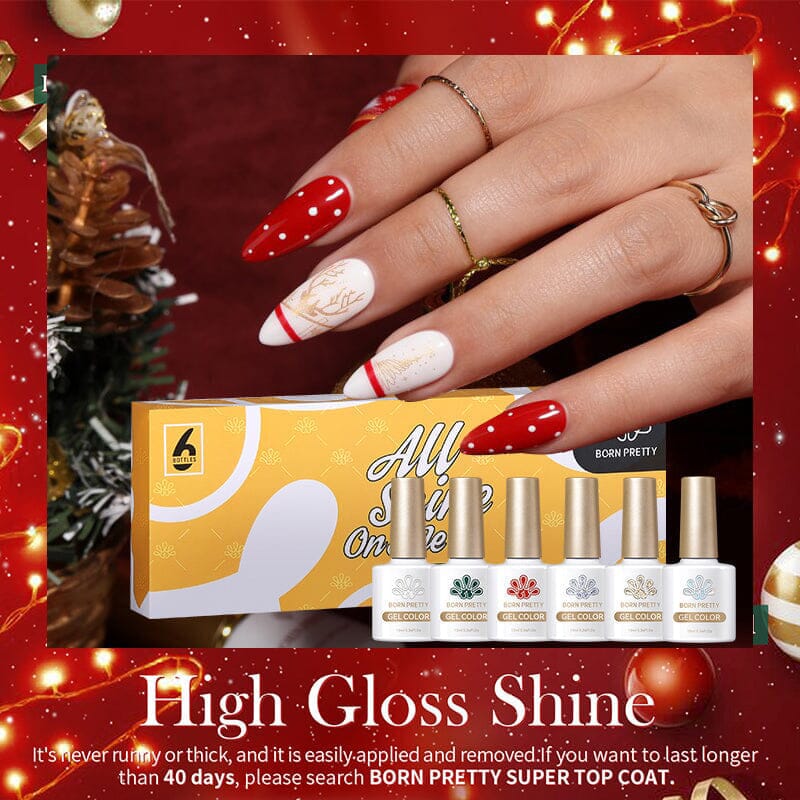 6 Colors Christmas Gel Polish Set Kits & Bundles BORN PRETTY 