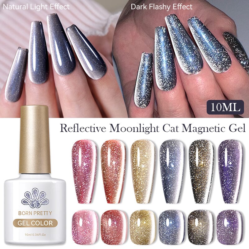 6 Colors Cat Magnetic Gel Polish Set 10ml Gel Nail Polish BORN PRETTY Reflective Moonlight 