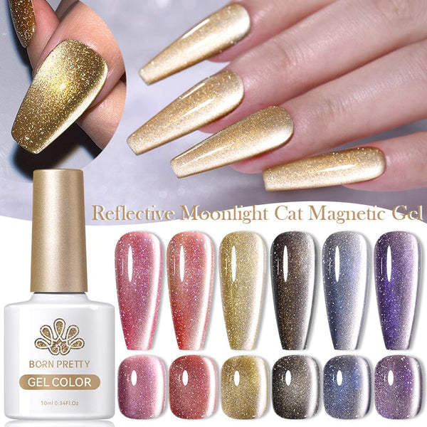 Reflective Moonlight Cat Magnetic Gel 10ml Gel Nail Polish BORN PRETTY 