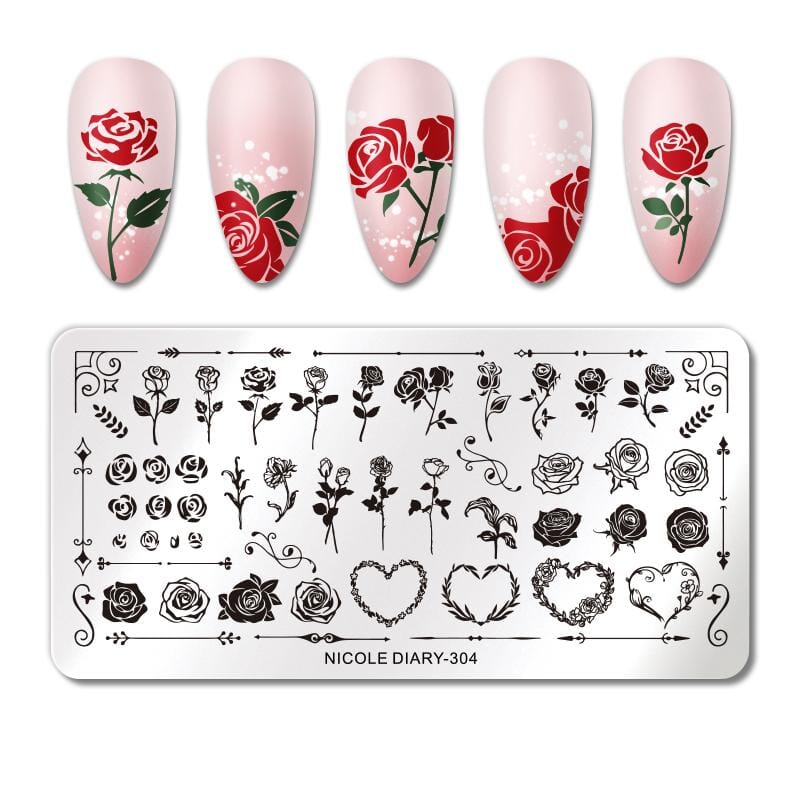 Rectangle Nail Stamping Plates Stamping Nail BORN PRETTY 304 