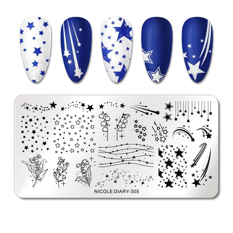 Rectangle Nail Stamping Plates Stamping Nail BORN PRETTY 305 