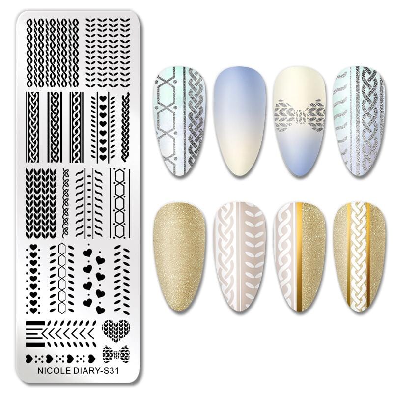 Rectangle Nail Stamping Plates Stamping Nail BORN PRETTY S31 