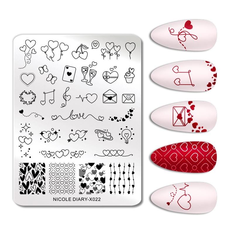 Rectangle Nail Stamping Plates Stamping Nail BORN PRETTY X022 