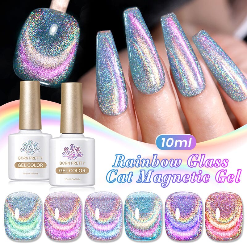 6 Colors Cat Magnetic Gel Polish Set 10ml Gel Nail Polish BORN PRETTY Rainbow Glass 