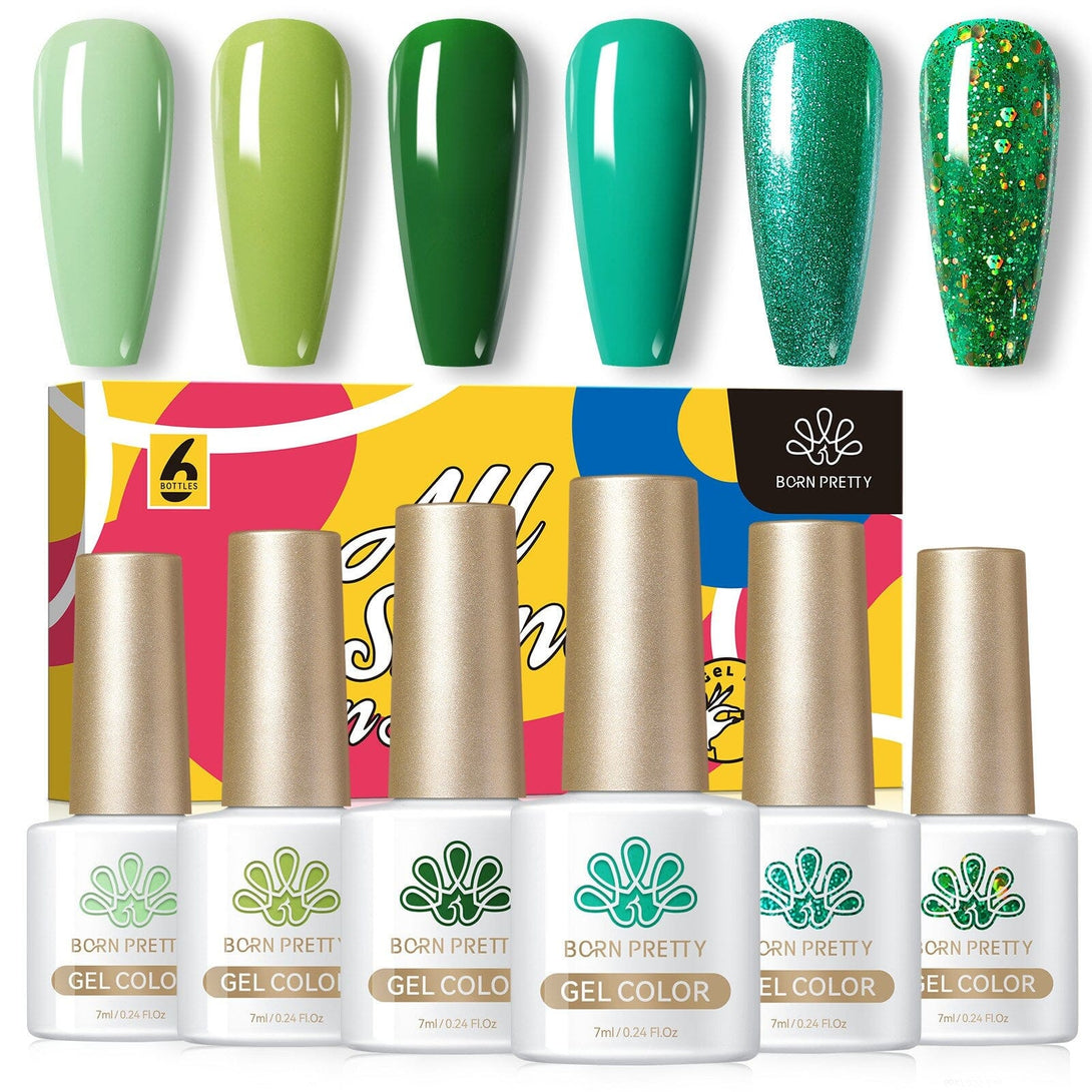 6 Colors Green Forest Gel Polish Set 7ml Gel Nail Polish BORN PRETTY 