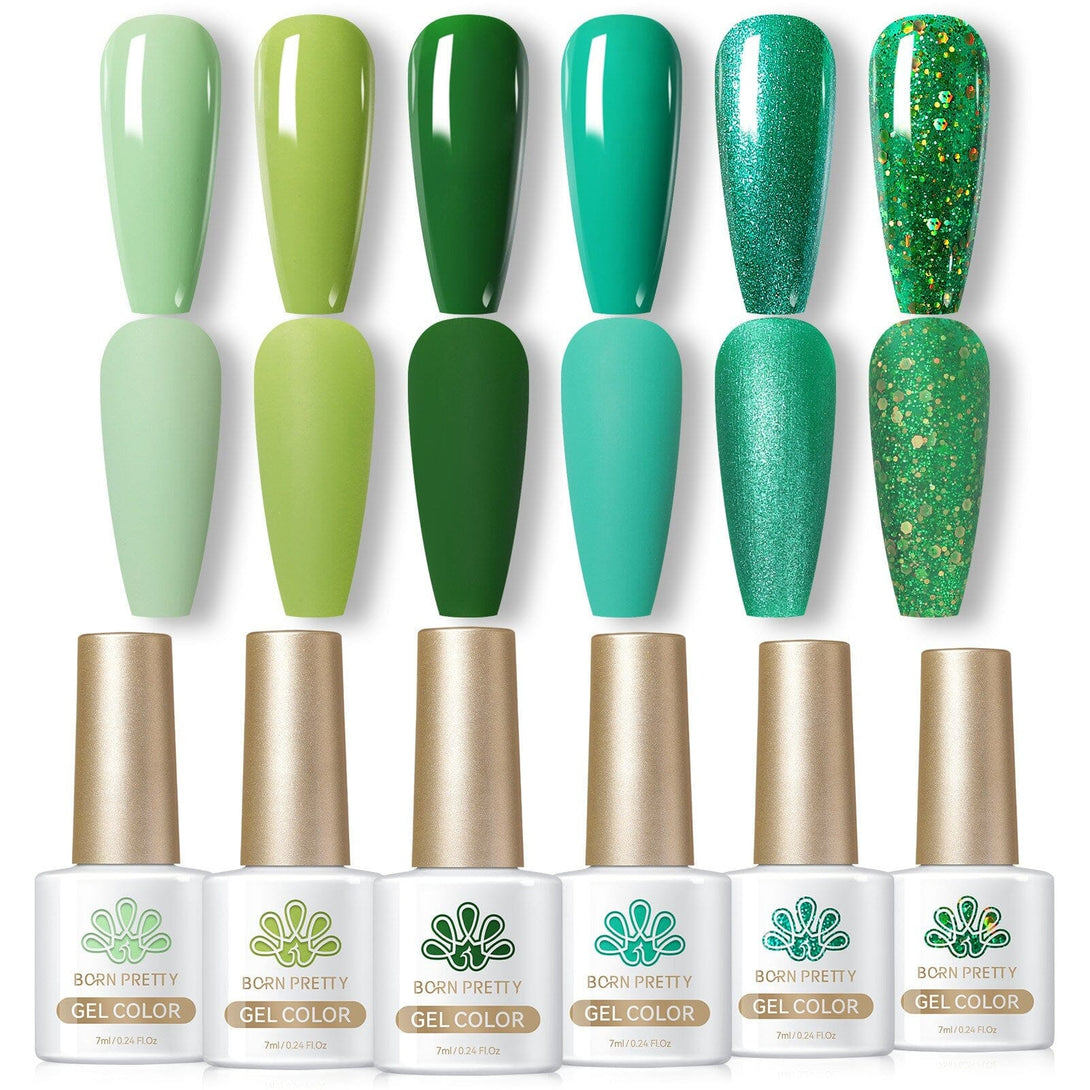 6 Colors Green Forest Gel Polish Set 7ml Gel Nail Polish BORN PRETTY 