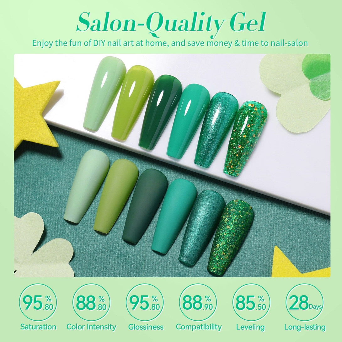 6 Colors Green Forest Gel Polish Set 7ml Gel Nail Polish BORN PRETTY 