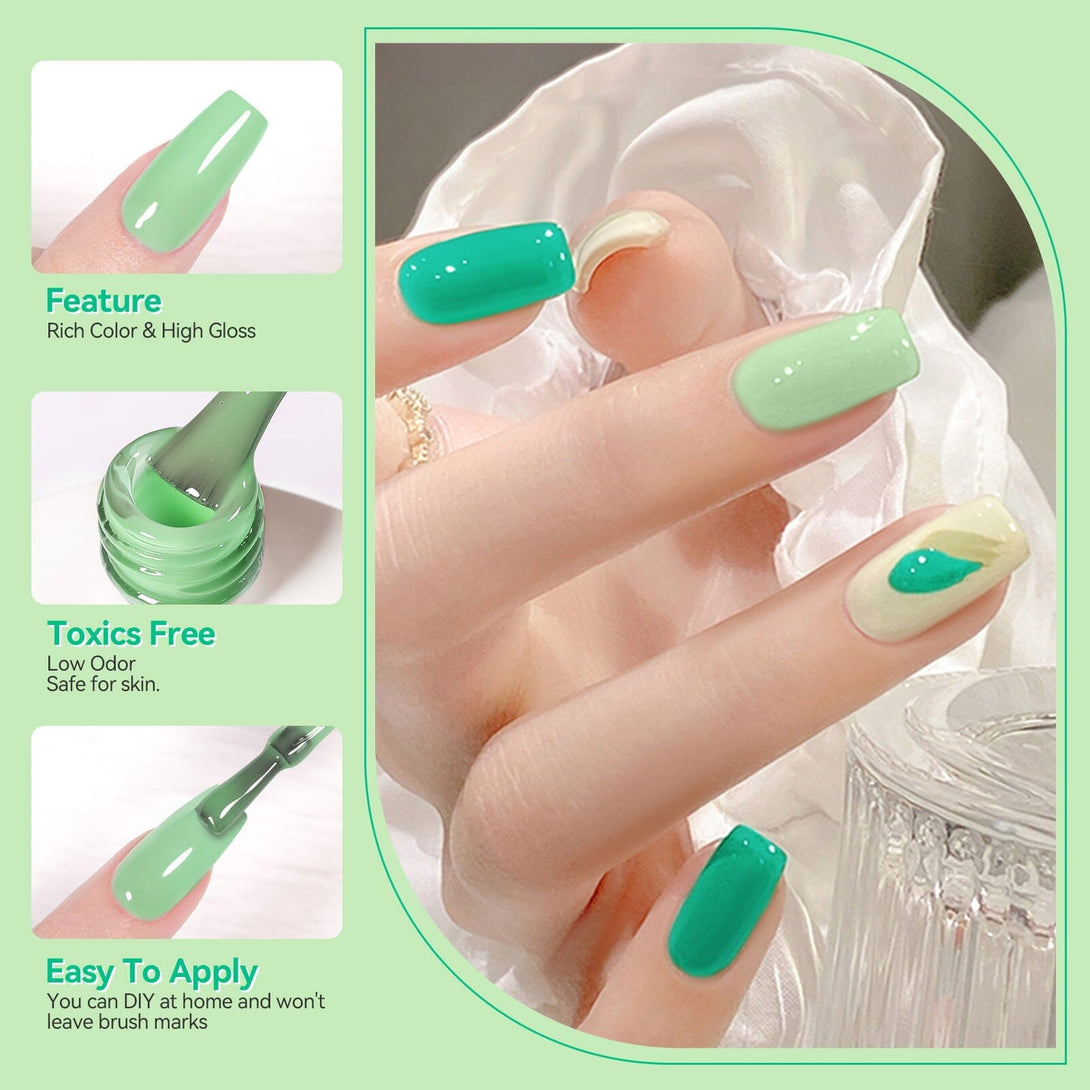 6 Colors Green Forest Gel Polish Set 7ml Gel Nail Polish BORN PRETTY 