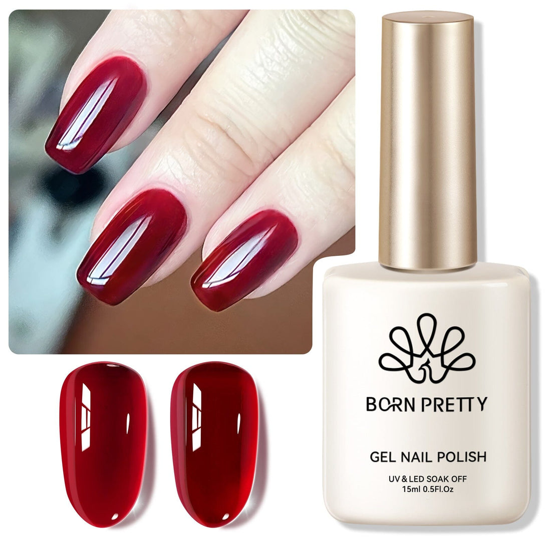 Hema-Free Red Jelly Gel #13 15ml Gel Nail Polish BORN PRETTY 