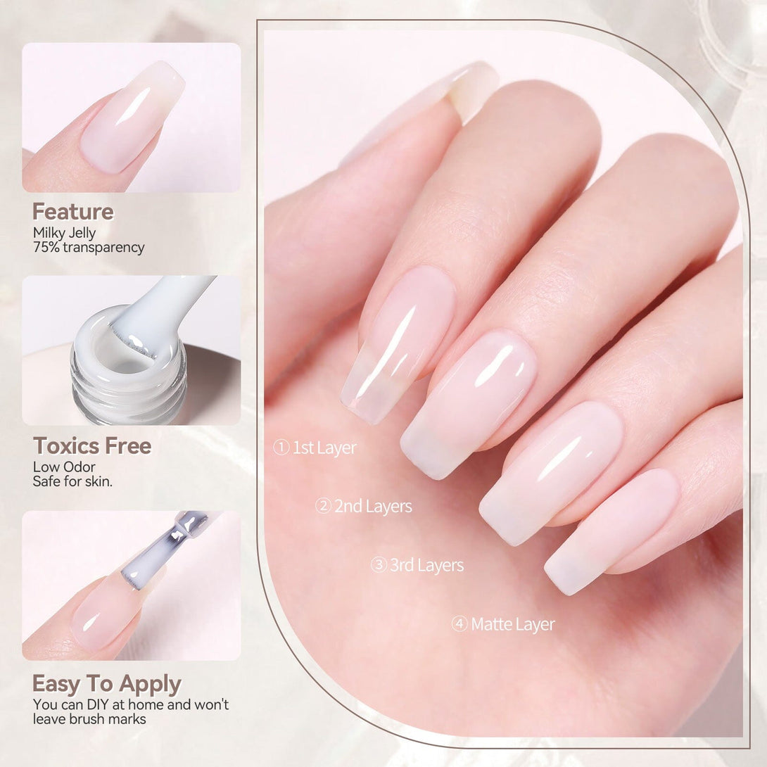 Hema-Free Milky Jelly Gel #01 15ml Gel Nail Polish BORN PRETTY 