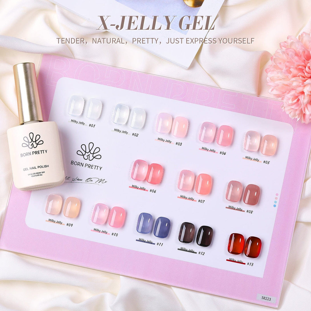 Hema-Free Milky Jelly Gel #01 15ml Gel Nail Polish BORN PRETTY 