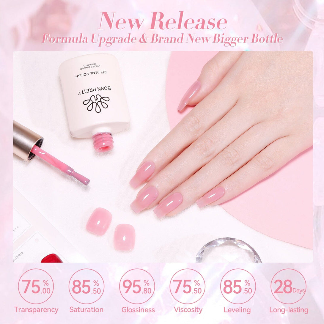 Hema-Free Milky Jelly Gel #04 15ml Gel Nail Polish BORN PRETTY 