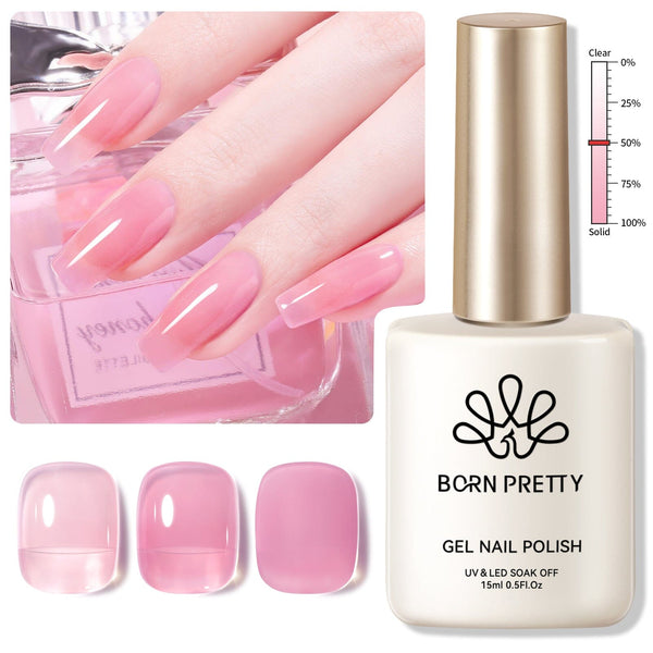 X-Jelly Gel HEMA FREE Semi Jelly Gel Pink #05 15ml Gel Nail Polish BORN PRETTY 