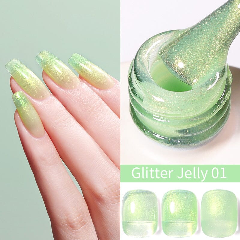 X-Jelly Gel HEMA FREE Gel 15ML Gel Nail Polish BORN PRETTY Glitter Jelly 01 