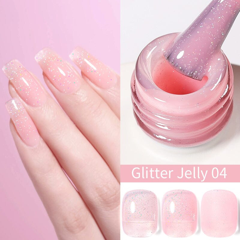 X-Jelly Gel HEMA FREE Gel 15ML Gel Nail Polish BORN PRETTY Glitter Jelly 04 
