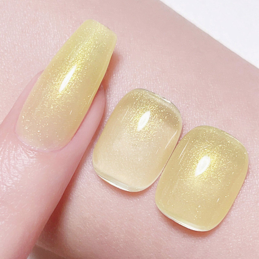 X-Jelly Gel HEMA FREE Glitter Jelly Gel Yellow Glitter #08 15ml Gel Nail Polish BORN PRETTY 