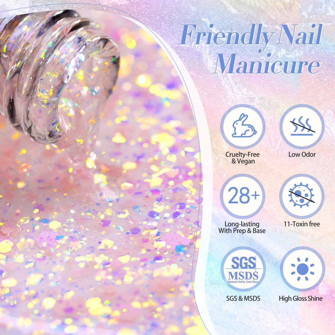 AB Color Glitter Sequins Gel Polish 15ml Gel Nail Polish BORN PRETTY 