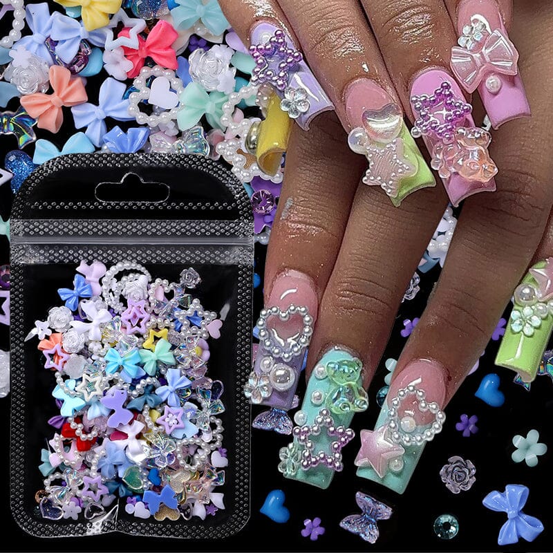 100pcs Nail Decoration Pearl Charms Mixed Nail Decoration No Brand 