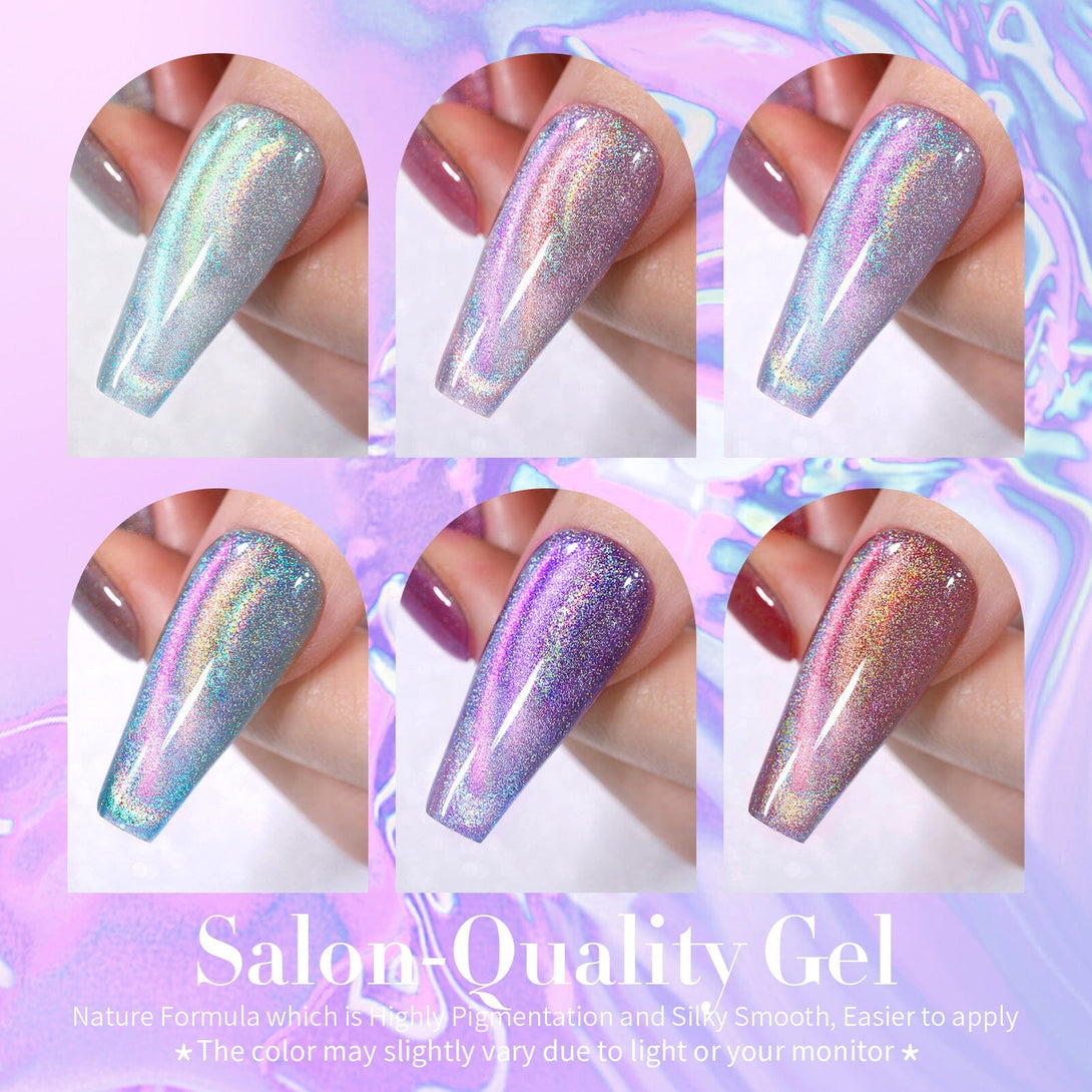 6 Colors Rainbow Glass Cat Magnetic Gel 7ml Gel Nail Polish BORN PRETTY 