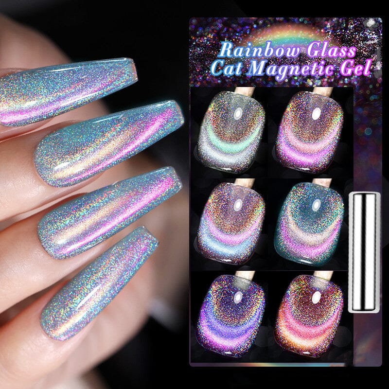 6 Colors Rainbow Glass Cat Magnetic Gel 7ml Gel Nail Polish BORN PRETTY 