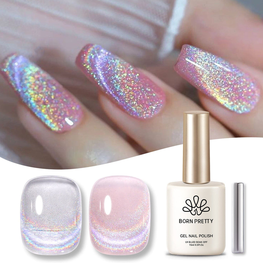 Rainbow Holo Cat Magnetic Gel Polish 15ml Gel Nail Polish BORN PRETTY 