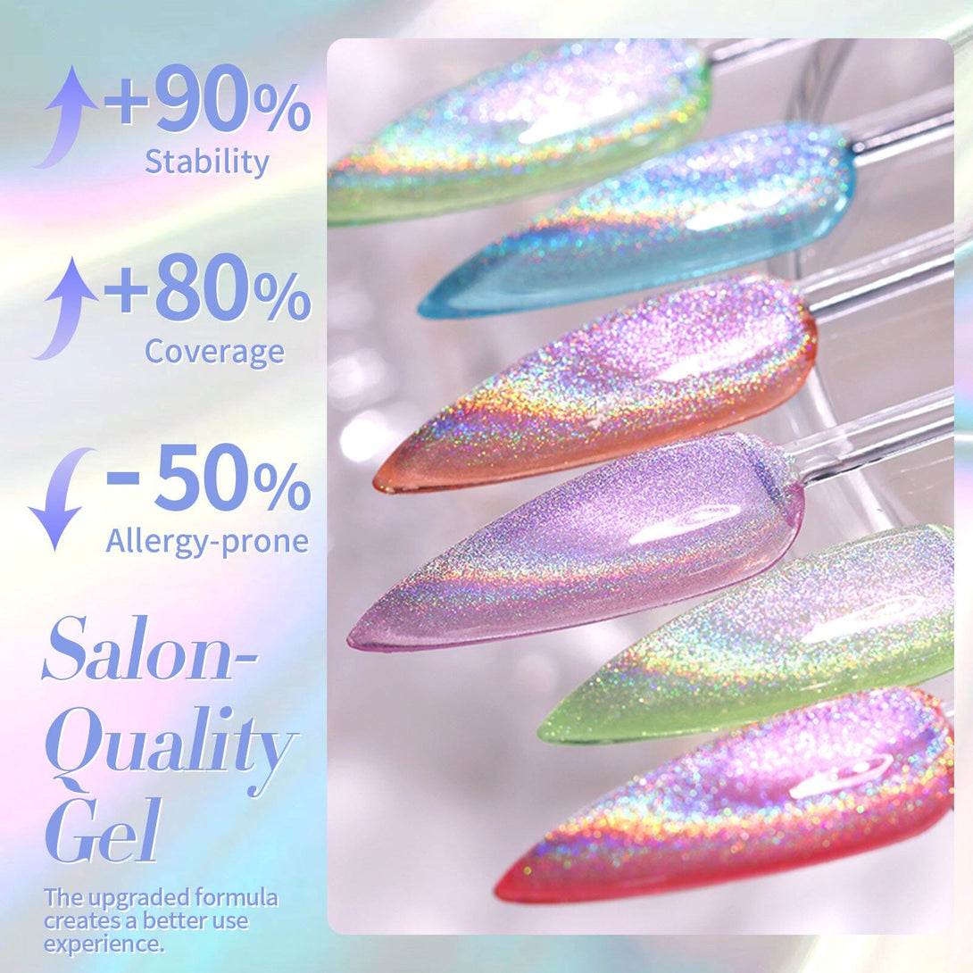 Rainbow Holo Cat Magnetic Gel Polish 15ml Gel Nail Polish BORN PRETTY 