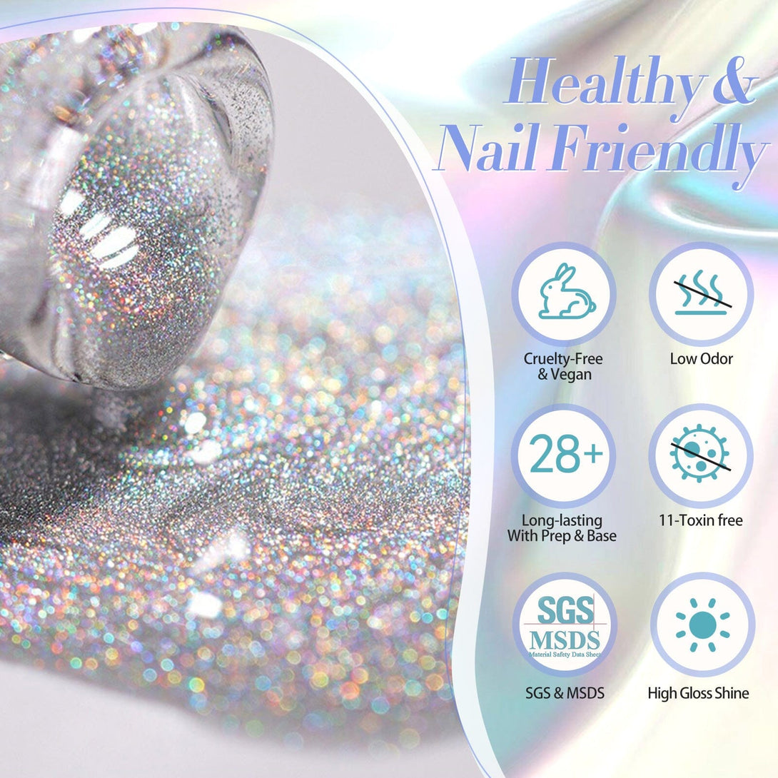 Rainbow Holo Cat Magnetic Gel Polish 15ml Gel Nail Polish BORN PRETTY 