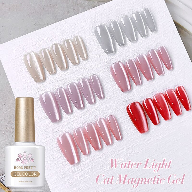 Water Light Cat Magnetic Gel (Polka Dots) 10ml Gel Nail Polish BORN PRETTY 6 Colors 