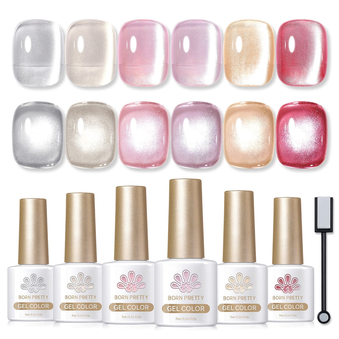 6 Colors Water Light Cat Magnetic Gel 7ml Gel Nail Polish BORN PRETTY 