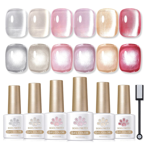 6 Colors Water Light Cat Magnetic Gel 7ml Gel Nail Polish BORN PRETTY 