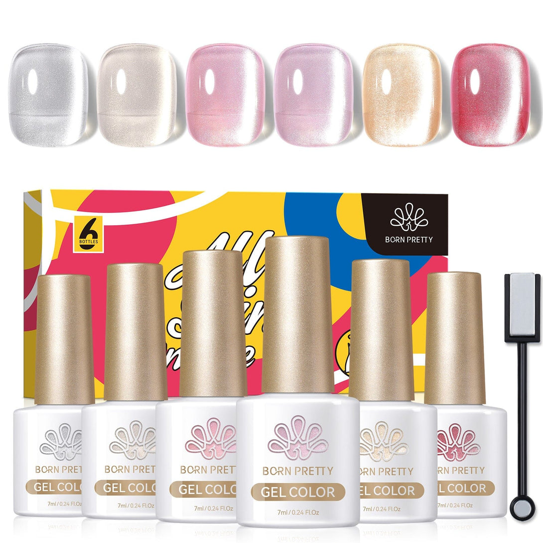 6 Colors Cat Magnetic Gel Polish Set 7ml Gel Nail Polish BORN PRETTY Water Light 