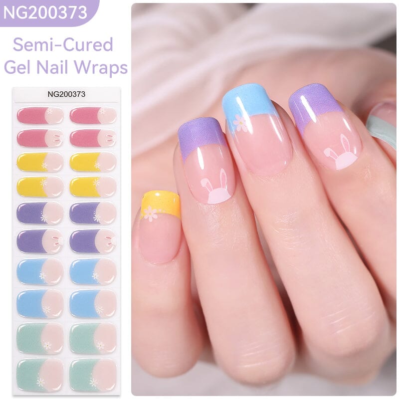 20 Tips Semi-cured Gel Nail Wraps NG200373 Nail Sticker BORN PRETTY 