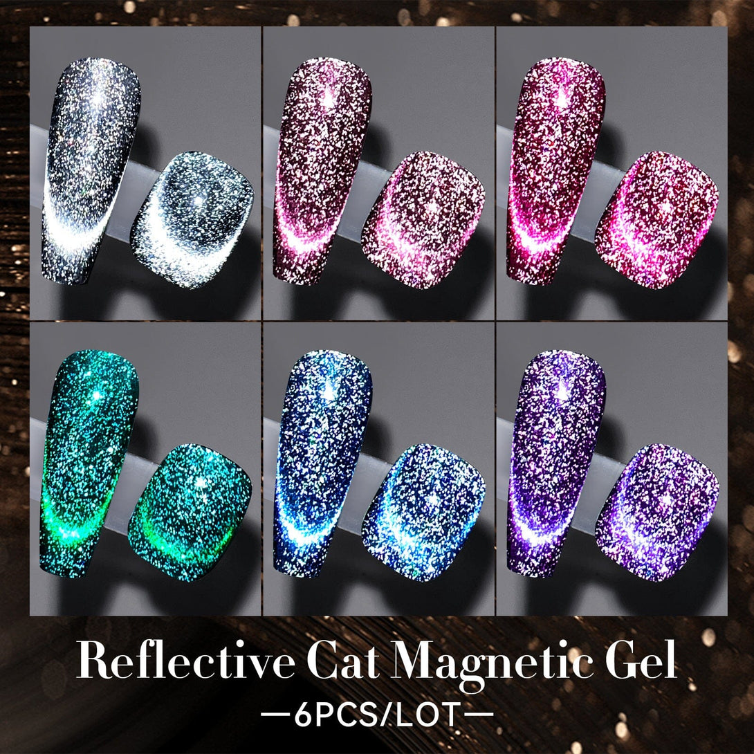 6 Colors Reflective Cat Magnetic Gel 7ml Gel Nail Polish BORN PRETTY 