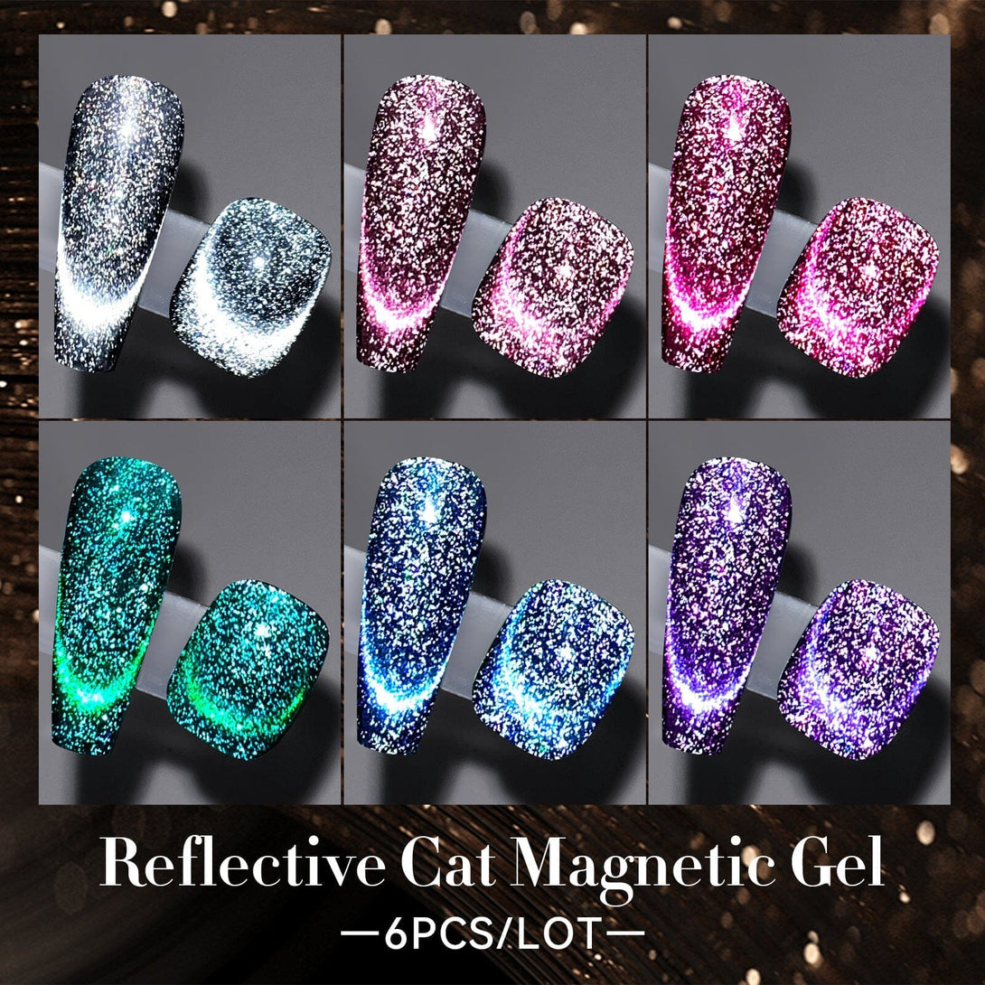 6 Colors Reflective Cat Magnetic Gel 7ml Gel Nail Polish BORN PRETTY 