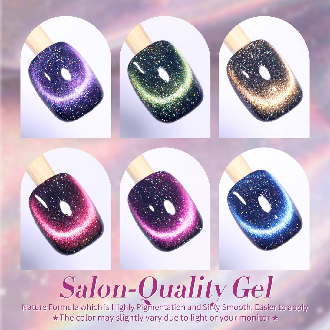 6 Colors 9D Holo Reflective Magnetic Gel 7ml Gel Nail Polish BORN PRETTY 