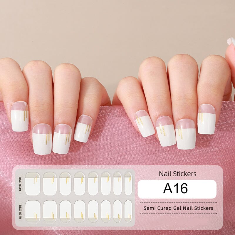 16 Tips Semi-cured Gel Nail Wraps A16 Nail Sticker BORN PRETTY 