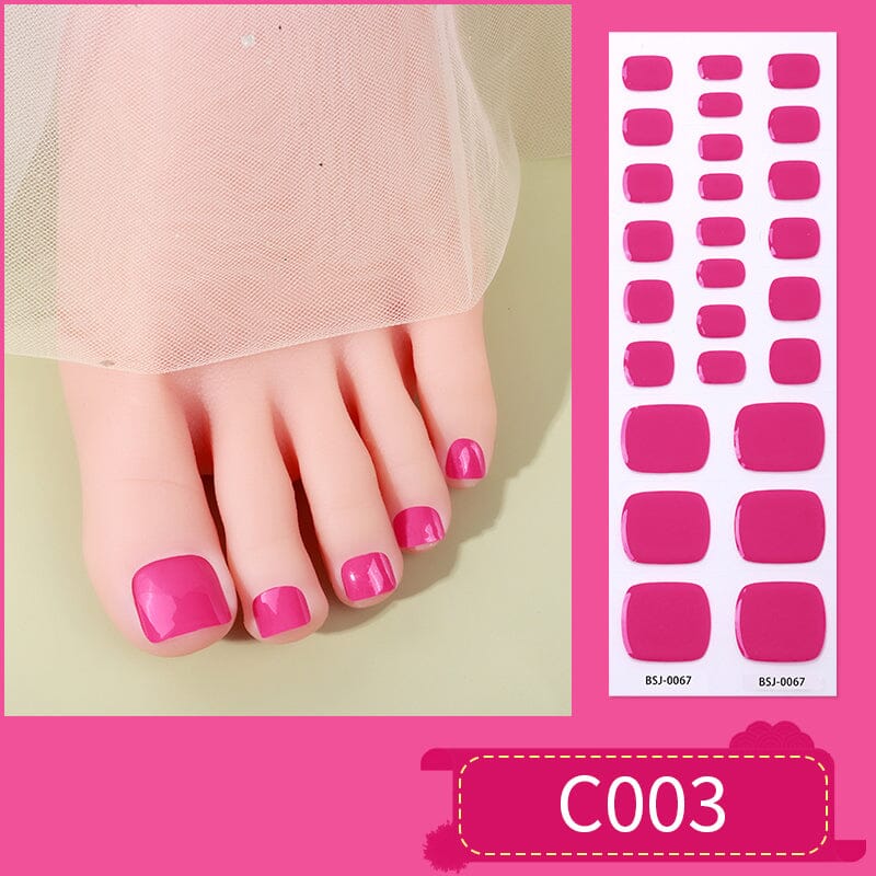 32 Tips Semi Cured Toenail Wraps C003 Nail Sticker BORN PRETTY 