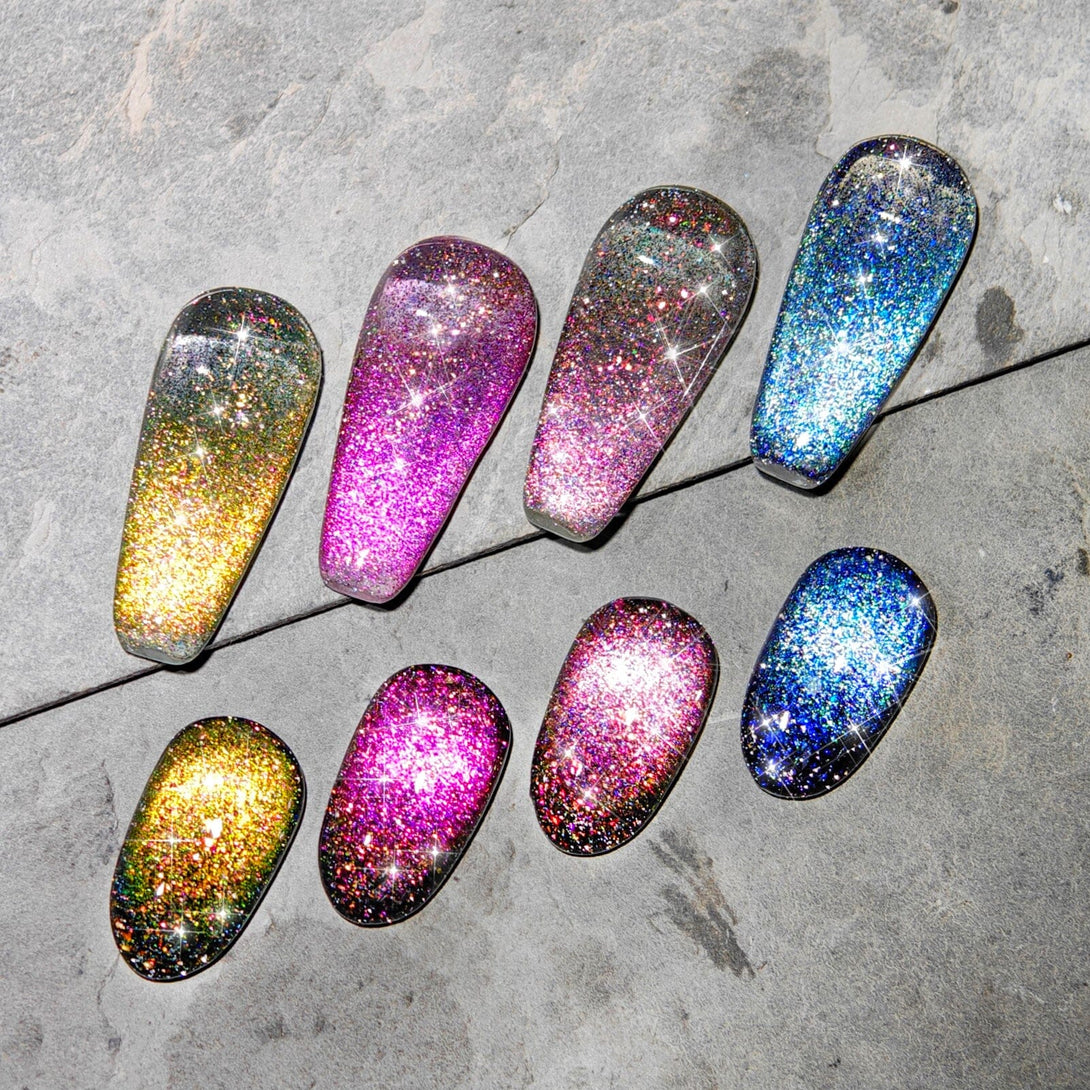 4 Colors 9D Flakies Reflective Cat Magnetic Gel 5ml Gel Nail Polish BORN PRETTY 