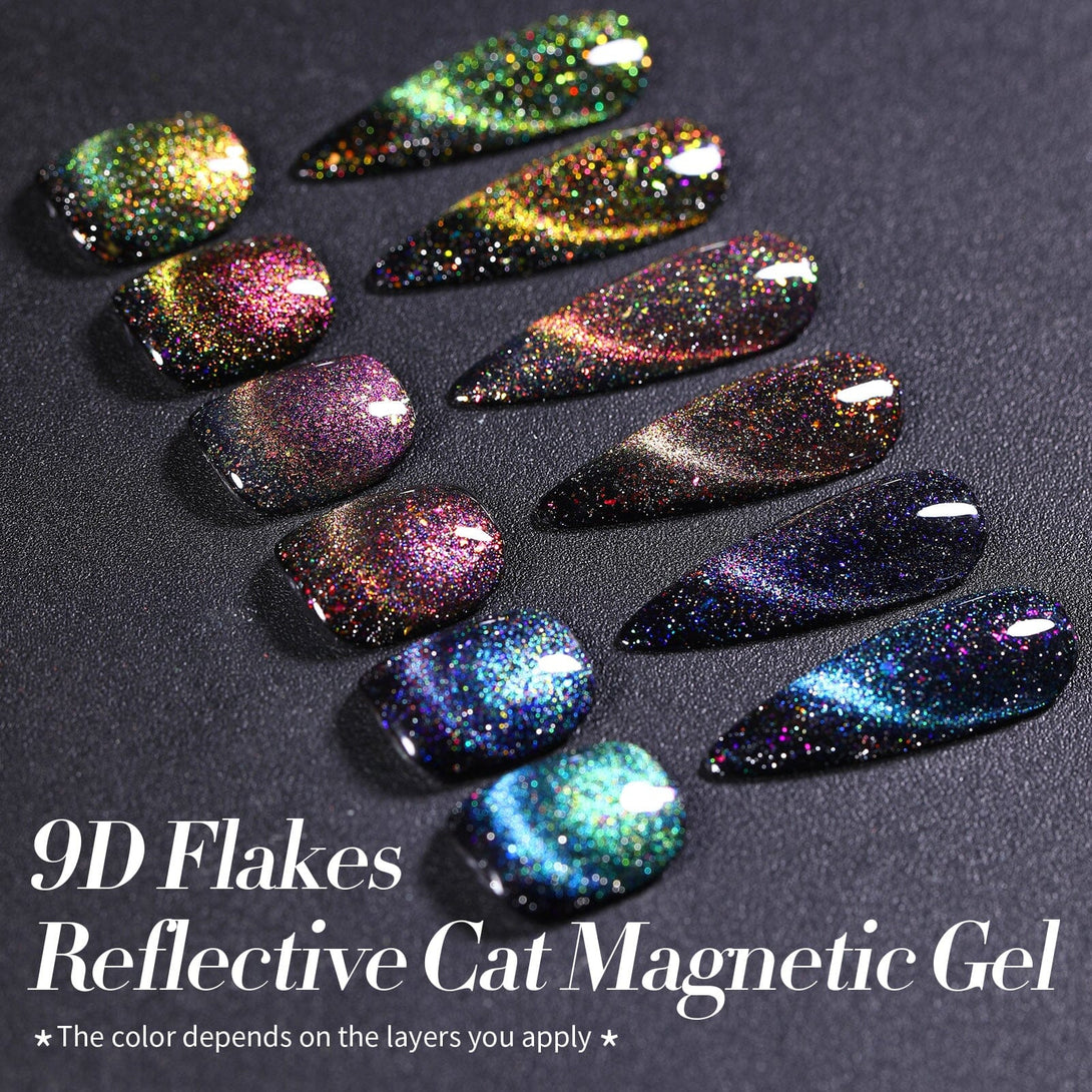 4 Colors 9D Flakies Reflective Cat Magnetic Gel 5ml Gel Nail Polish BORN PRETTY 