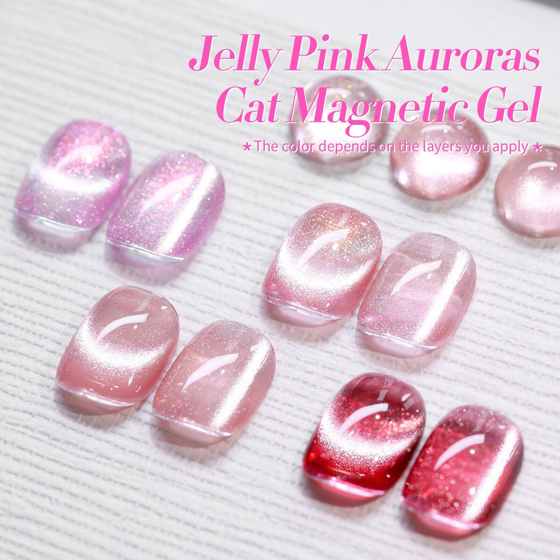 4 Colors Jelly Pink Auroras Cat Magnetic Gel 5ml Gel Nail Polish BORN PRETTY 