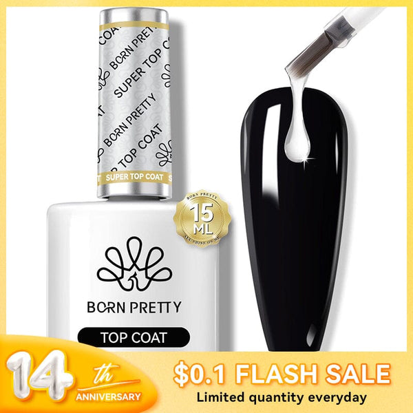 [$0.1 Flash Deal] 15ml Super Top Coat Gel Nail Polish BORN PRETTY 