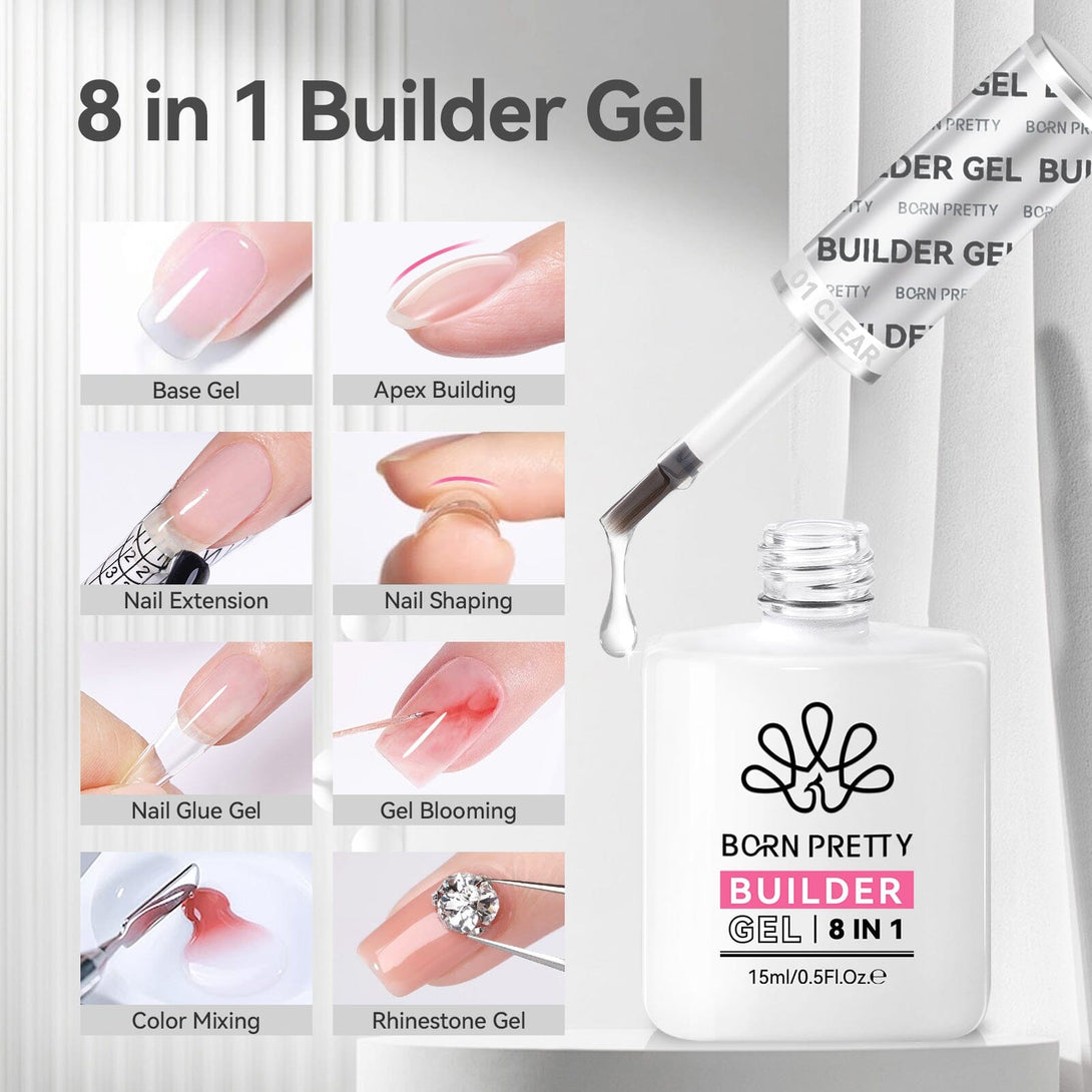 15ml 8 in 1 Builder Gel BG01 Clear Gel Nail Polish BORN PRETTY 