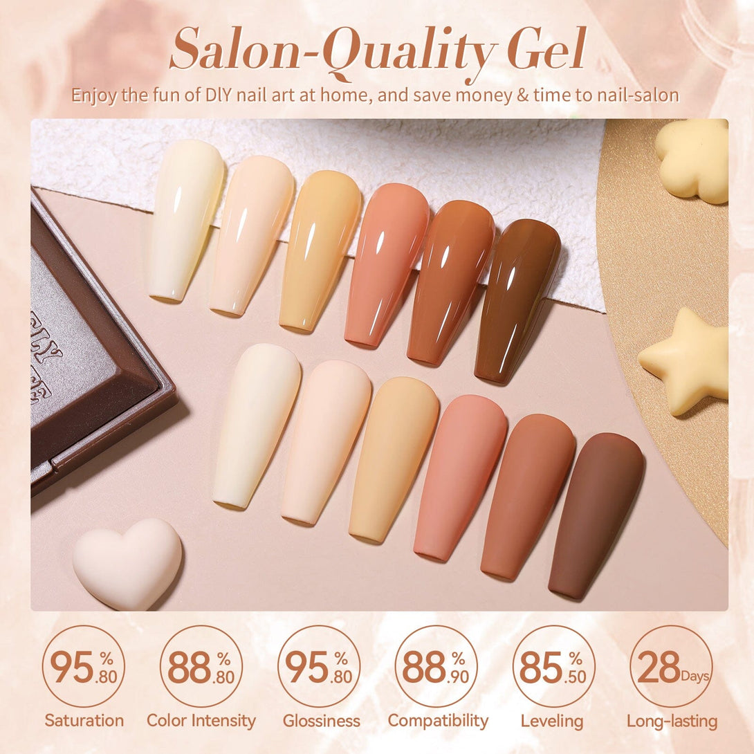 6 Colors Gel Polish Set Cream Cocoa 7ml Gel Nail Polish BORN PRETTY 