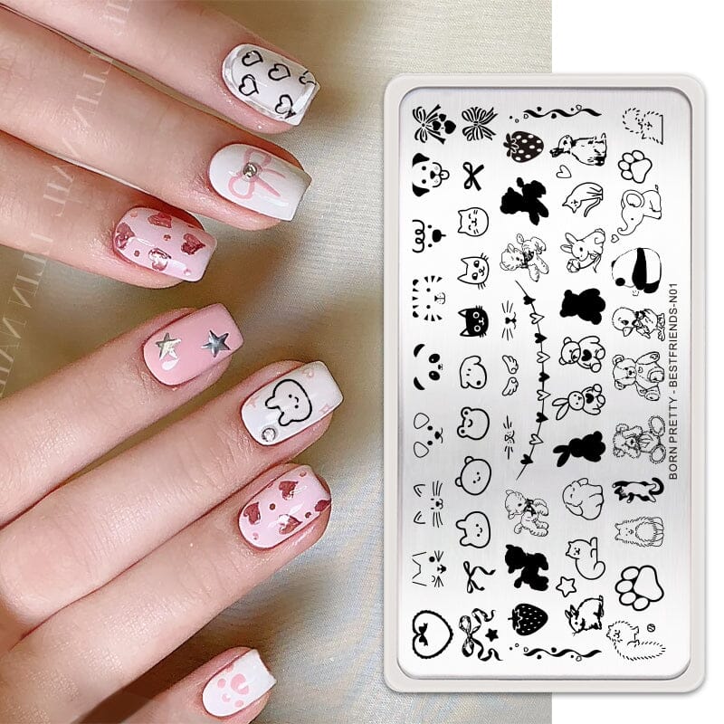 Nail Art Stamping Plates Stamping Nail BORN PRETTY BESTFRIENDS-N01 