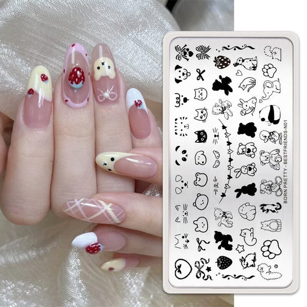 Nail Stamping Plate BESTFRIENDS-N01 Stamping Nail BORN PRETTY 