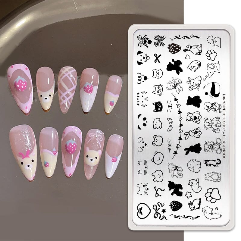 Nail Stamping Plate BESTFRIENDS-N01 Stamping Nail BORN PRETTY 